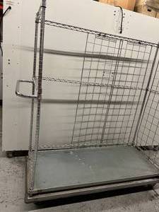 lot 8 image: MSRP $5000 InterMetro Heavy Duty Stainless Steel Mobile Wire Transport Storage Cart Truck - NSF Approved - In Great Condition&nbsp68 x 60 x 24