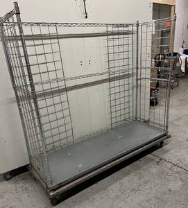 lot 11 image: MSRP $3000 InterMetro Heavy Duty Stainless Steel Mobile Wire Transport Storage Cart Truck - NSF Approved - In Great Condition &nbsp68 x 72 x 24