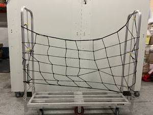 lot 12 image: MSRP $500&nbspWesco Folding Heavy Duty Aluminum Narrow Aisle Platform 60 Truck&nbspU-Boat Utility Storage Supply Transport Cart&nbsp1750 Lb. Capacity - Cargo Netting Included - In Like New Condition