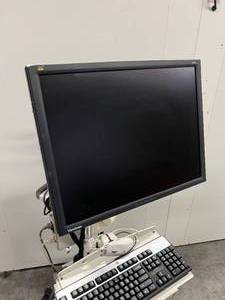 lot 35 image: Ergotron Computer Mobile Workstation WVP201b 20 ViewSonic LCD Monitor & Much More - We Know This Type Ergotron Alone Has Significant Value - Monitor Works - All The Rest Came Out Of A Working Environment However Not Sure If It All Works