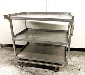 lot 50 image: Lakeside Manufacturing Inc. 744 Stainless Steel 3-Shelf Imperial Cart - 700lbs Weight Capacity - In Good Condition