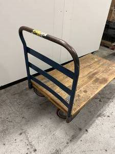lot 54 image: Heavy-Duty Hand Truck Transport Dolly Industrial Wooden Platform Cart - In Good Condition