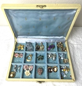 Vintage Mele Jewelry Box with Costume Jewelry - Trifari  Coro  Bergere and More