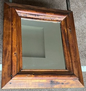 Rustic Antique Wood Framed Mirror (24.25 x 27.25)