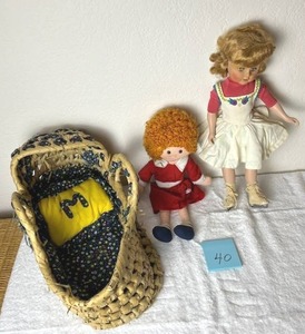 Vintage 18 Madame Alexander Ski Doll with 16 Annie Plush and Basket