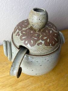 Vintage Pot with Ladle Spoon (9 Tall with 6 Opening)