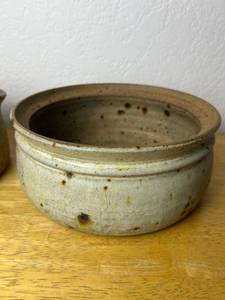 Beautiful Pottery Pairing - Large Pot is 3.5 Tall w 8 Opening and Small Pot is 3.5 Tall with 7.25 Opening