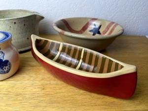 Wonderful Earthenware Ceramic Lot featuring Three Rivers Pottery (Coshocton, OH) - Bowl has a 7.75 Opening