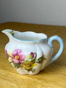 Vintage Shelley England Begonia Cream Pitcher and Sugar Bowl