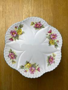 Vintage Shelley Begonia Pedestal Cake Stand (9 Diameter and 4.5 Tall)