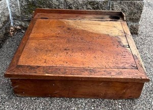Antique Wooden School Top Desk (27 W x 25.5 D x 11 T)