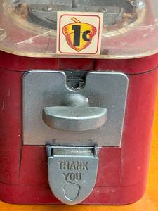Vintage 1950s Oak Acorn 1 Cent Gum BallNut Machine (15.25 Tall)