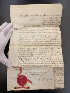 lot 2 image: Authentic 1846 Legal Indenture Document with Wax Seal