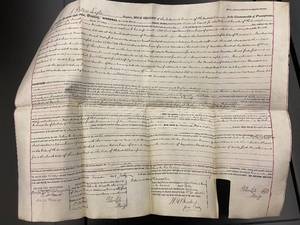 lot 6 image: Antique Handwritten Legal Document with Notarization Seal