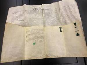 lot 7 image: 1861 Historical Deed Document with Notable Signatures