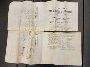 lot 10 image: 1852 Perpetual Fire Insurance Policy from The Fire Association of Philadelphia