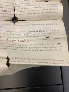 lot 52 image: Antique Official Patent Document with Embossed Green Seal