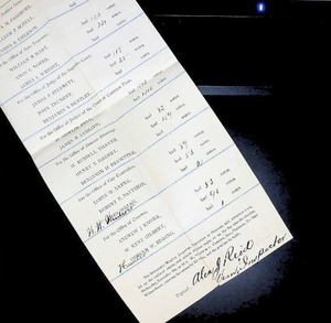 lot 56 image: 1877 Philadelphia 7th Ward Election Statement A Glimpse into 19th Century American Politics