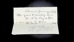 lot 92 image: Civil War Era Financial Document - Authentic 1863 Handwritten Note from Philadelphia