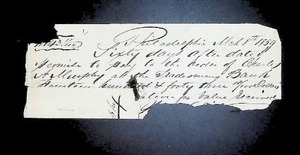 lot 116 image: Original 1859 Handwritten Financial Document from Philadelphia