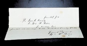 lot 118 image: Antique 1868 Financial Document Signed by Wm. H. Watson
