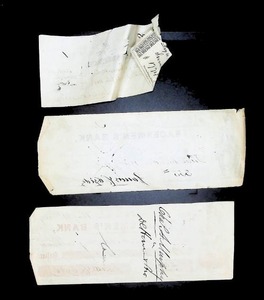 lot 139 image: 1859 Tradesmens Bank Checks Collection