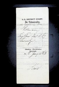 lot 141 image: 1864 U.S. District Court Admiralty Case Document