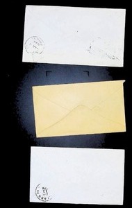 lot 146 image: Trio of Vintage Postmarked Envelopes  Historical Postal Memorabilia
