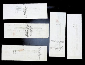 lot 198 image: Antique 1800s Bank of Commerce Checks Ensemble