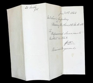 lot 203 image: 1864 Handwritten Legal Document Acknowledging Debt Payment