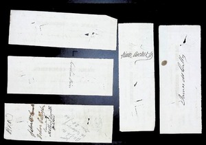 lot 213 image: Antique 1800s Bank of Commerce Checks Ensemble