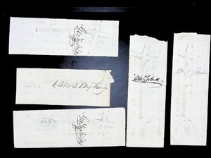 lot 243 image: Antique 1800s Bank of Commerce Checks Ensemble
