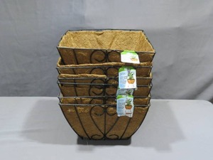 lot 1 image: 14 Decorative Planter with Coir Liner - Pack of 6