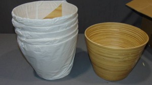 lot 25 image: Plant Best Natural Elegance Bamboo Planter, 12-Inch - Pack of 6