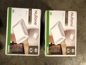 Lot of 2 Broan-NuTone 80 CFM Ceiling Bathroom Exhaust Fan with Light Customer Returns See Picture
