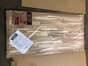 HARDWOOD REFLECTIONS 4 ft. L x 25 in. D Unfinished Acacia Solid Wood Butcher Block Countertop With Eased Edge  Customer Returns See Picture