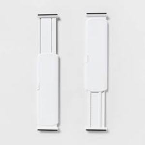 lot 44 image: Set of 2 Plastic Drawer Dividers White - Brightroom