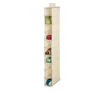 lot 62 image: Honey Can Do SFT-01254 10 Shelf Hanging Shoe Organizer Natural Color