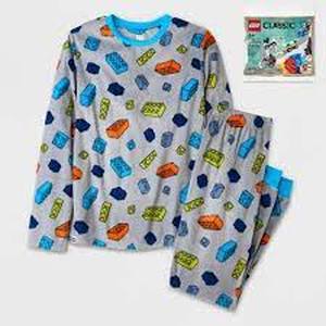 lot 66 image: Boys LEGO Pajama Set with LEGO Classic 90 Years of Cars 30510 - Gray-Size M