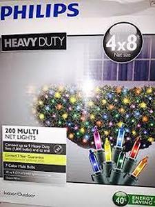 lot 89 image: Philips Heavy Duty 200ct Net Lights 7-Color Multi IndoorOutdoor 4ft x 8ft