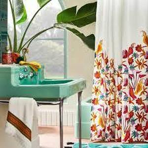 lot 97 image: Natalia Bird Shower Curtain White - Opalhouse designed with Jungalow