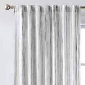 lot 123 image: 1pc 50x84 Light Filtering Striped Curtain Panel Gray - Threshold