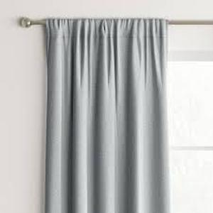 lot 130 image: 1pc Room Darkening Heathered Window Curtain Panel - Room Essentials-42W x 84L-Gray