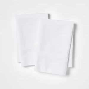 lot 134 image: 300 Thread Count Ultra Soft Pillowcase Set - Threshold-King-White