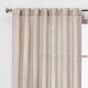 lot 140 image: 1pc Light Filtering Textural Boucle Window Curtain Panel - Threshold-54W x 84L-Cream