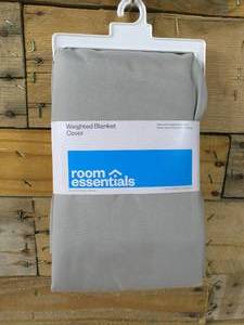 lot 121 image: 72x48 Reversible Microfiber Cover for Weighted Blanket - Room Essentials-Dark GrayLight Gray