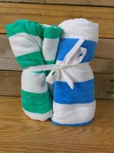 lot 149 image: Kids Blue and Teal Striped Beach Towel Set