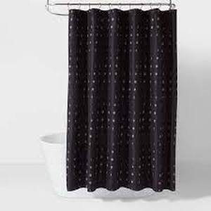 lot 126 image: Moon Microfiber Shower Curtain GrayBlack - Room Essentials