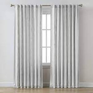 lot 150 image: 1pc 50x84 Light Filtering Striped Curtain Panel Gray - Threshold