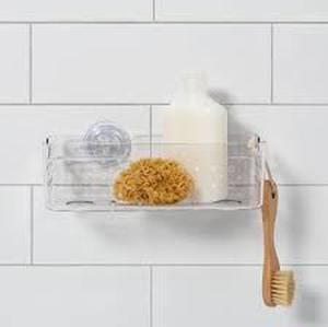 lot 191 image: Room Essentials Corner Power Lock Suction Basket, Easy Install